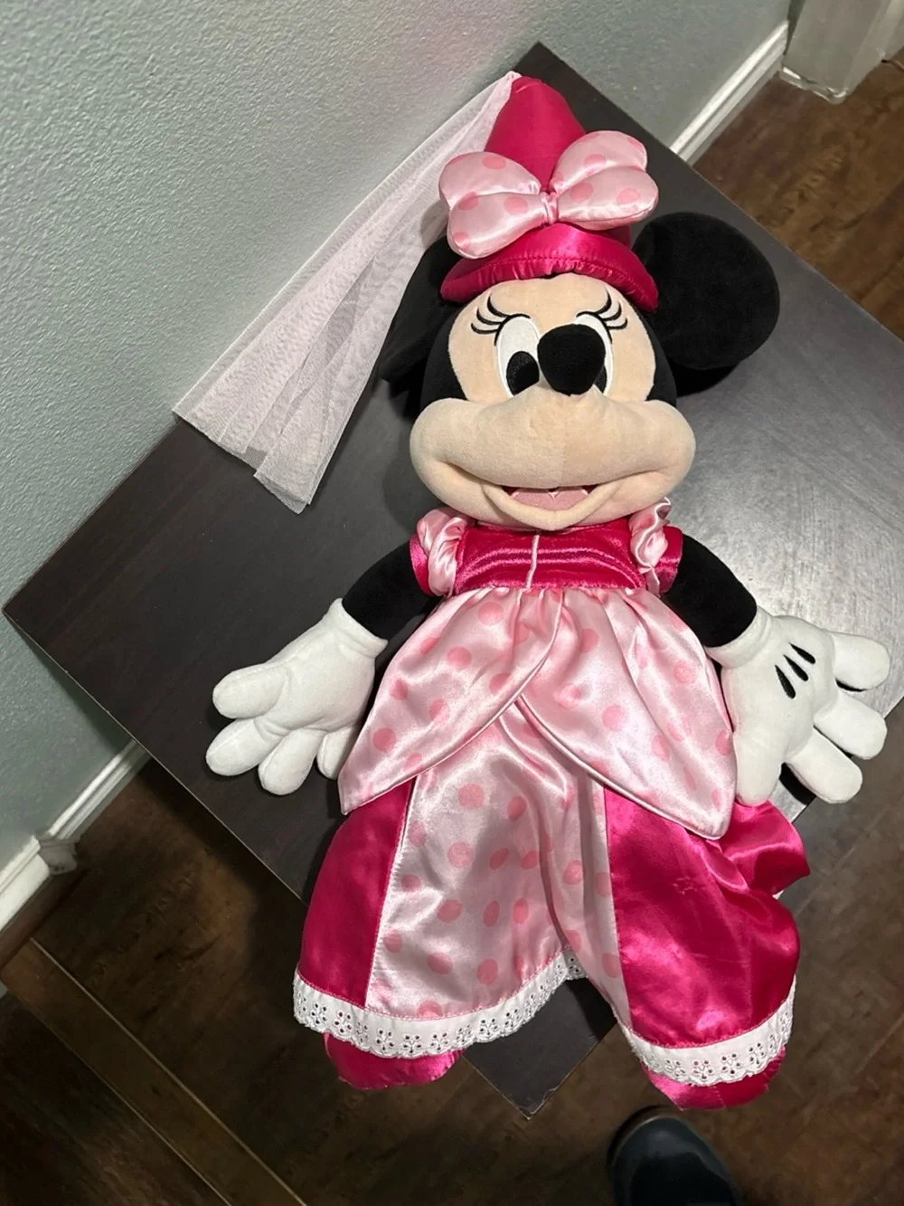 Disney Pink and Black Minnie Mouse Princess Plush Doll